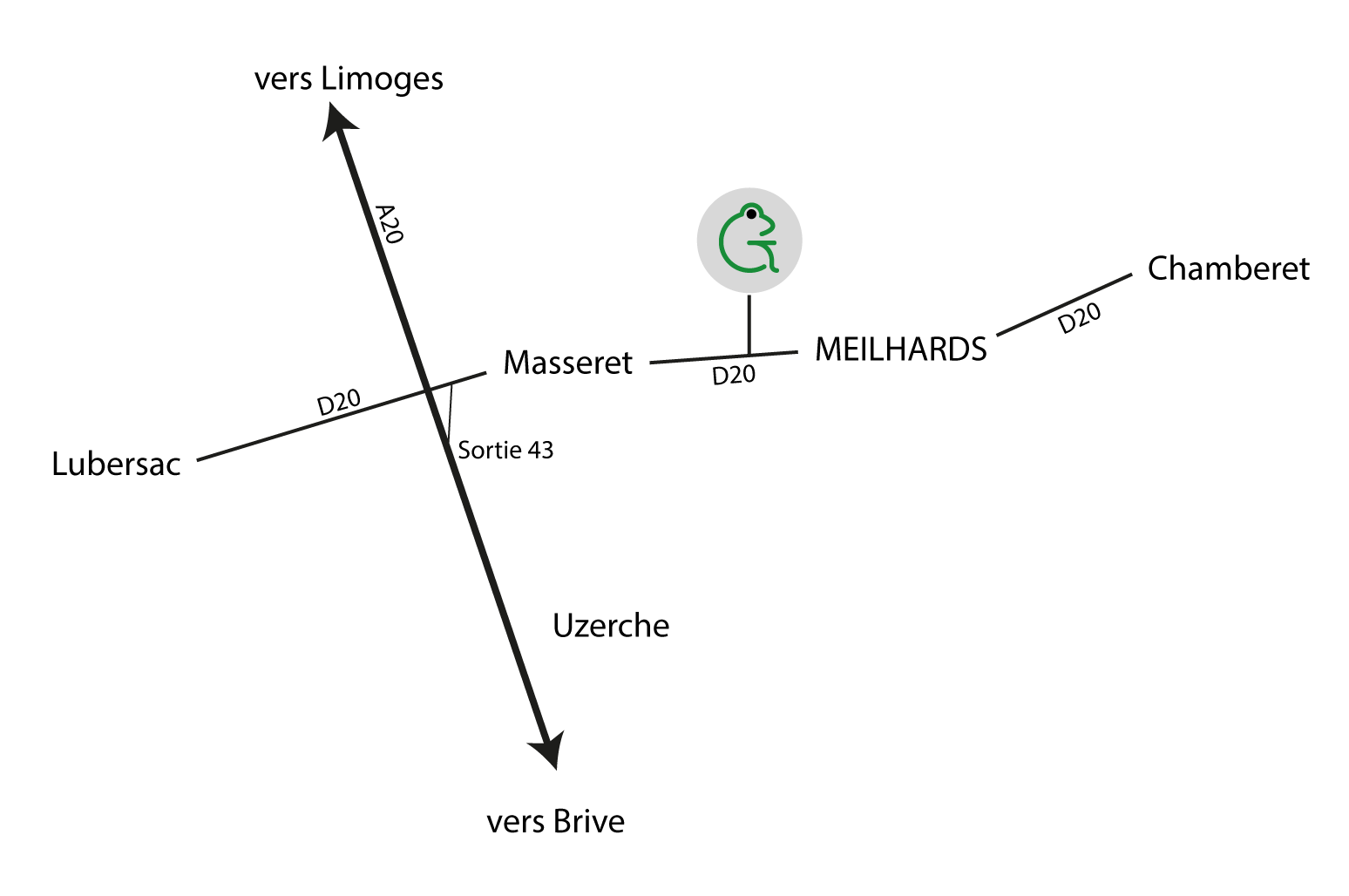 Las bordas Correze Carte